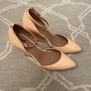 Ava & Aiden Nude Wedge Heels Size 8.5